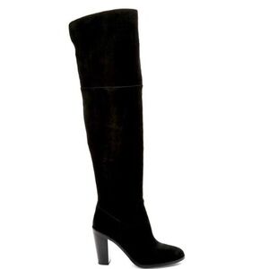 Vince Camuto Black Suede Over-the-Knee Block Heel Boots OTK